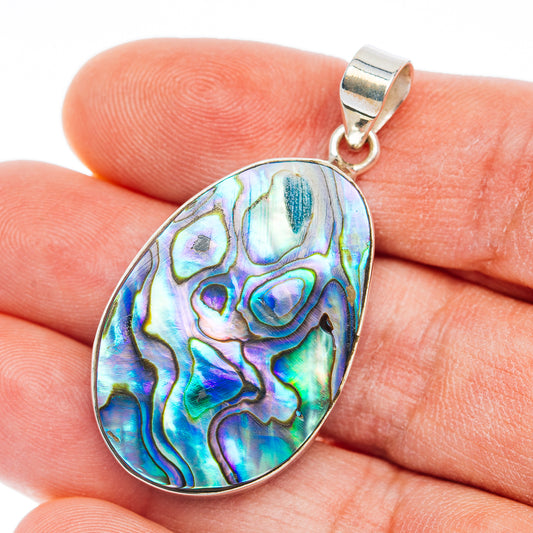 Premium Abalone Shell Pendant 1 3/4" (.925 Sterling Silver)