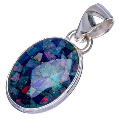 Triplet Opal Pendant 1 1/8" (925 Sterling Silver) P40473