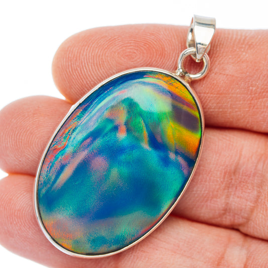 Aurora Opal Pendant 1 7/8" (.925 Sterling Silver)