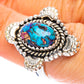 Kingman Pink Dahlia Turquoise Ring Size 6.5 (925 Sterling Silver) R4067