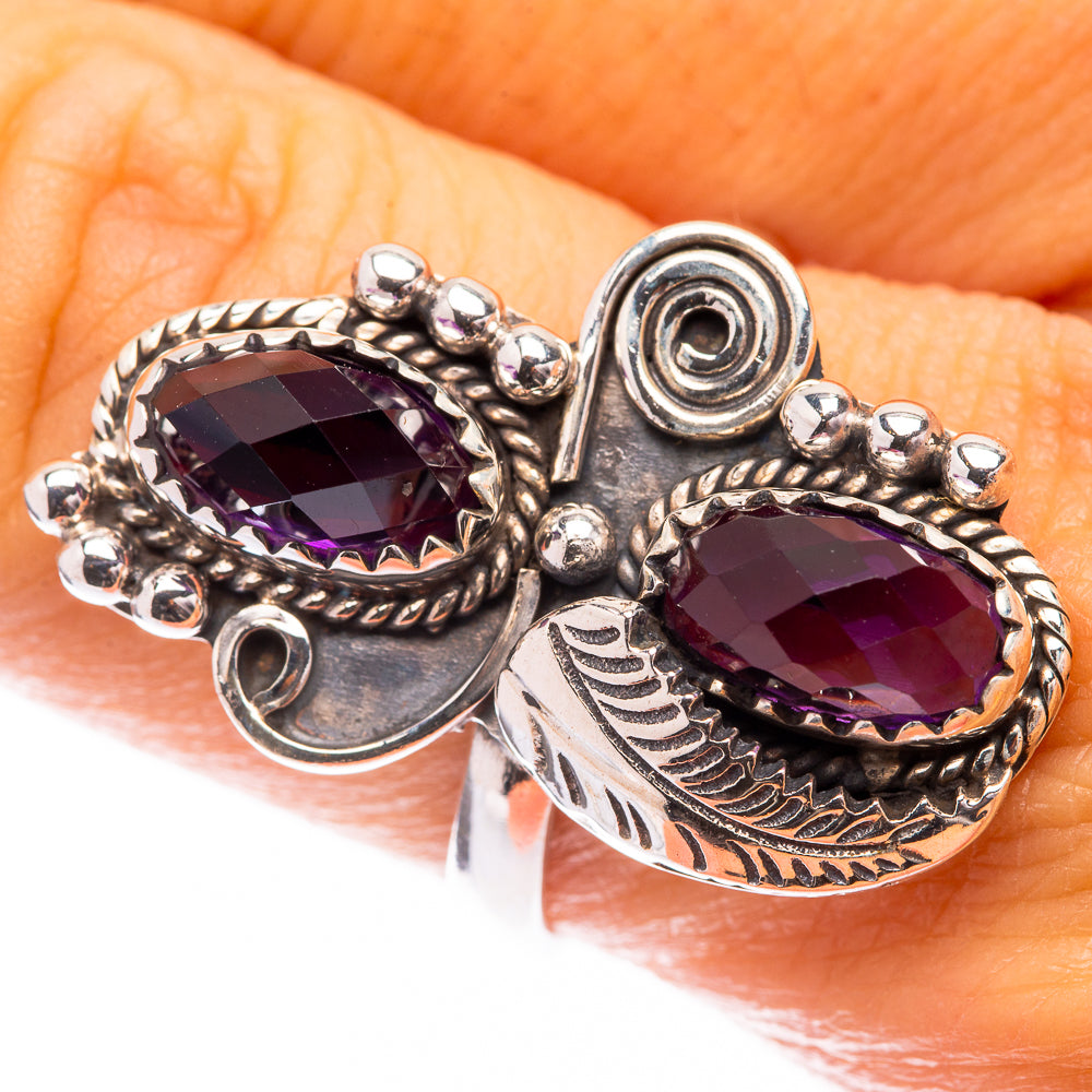 Faceted Amethyst Ring Size 9.25 (925 Sterling Silver) R141490