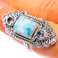 Large Larimar, Blue Topaz Ring Size 7 (925 Sterling Silver) R140621