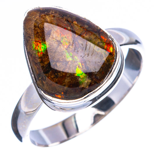 Rare Ammolite Ring Size 9 (925 Sterling Silver) R4880