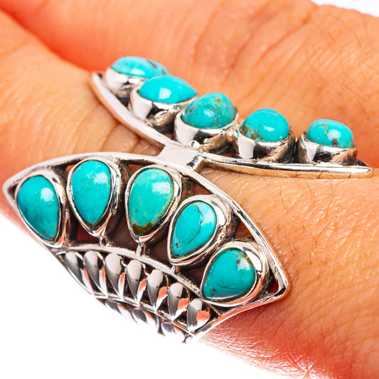 Large Sleeping Beauty Turquoise 925 Sterling Silver Ring Size 7.5