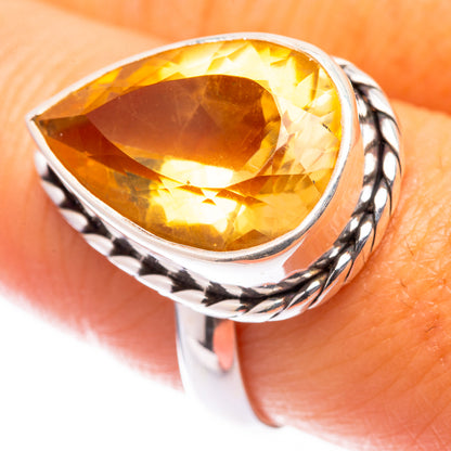 Faceted Citrine Ring Size 8 (925 Sterling Silver) R140942