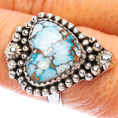 Rare Golden Hills Turquoise Heart Ring Size 7.75 (925 Sterling Silver) R2973