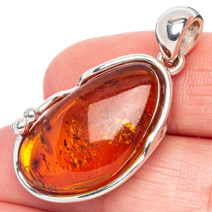 Ana Silver Co Baltic Amber Pendant 1 1/2" (925 Sterlnig Silver)