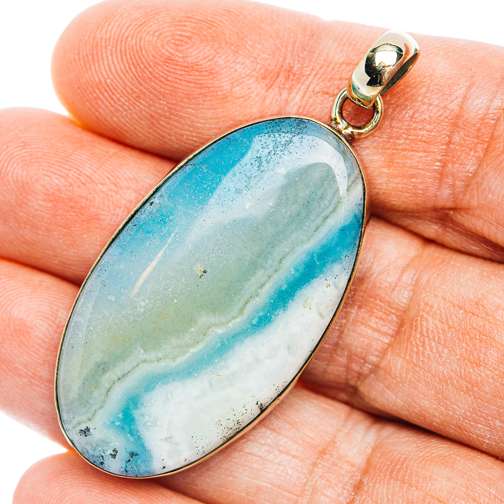 Peruvian Opal Pendant 2 1/8" (German Silver)