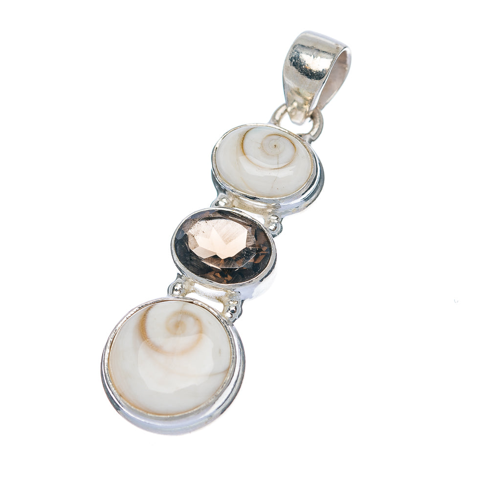 Shiva Eye, Smoky Quartz Pendant 1 1/2" (.925 Sterling Silver)