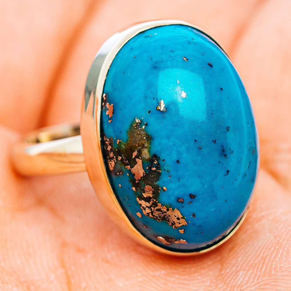 Persian Turquoise Ring Size 8 (German Silver)