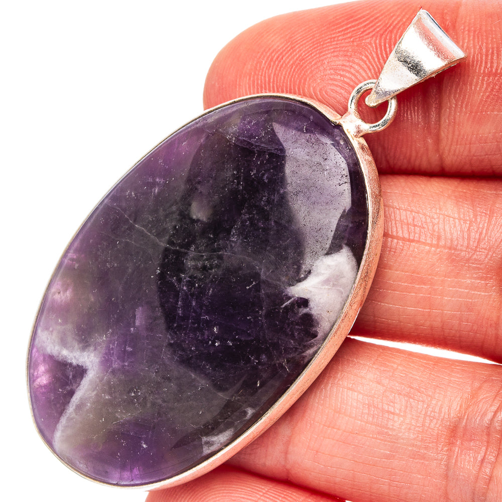 Fluorite Pendant 2 1/8" (Silver Plated)