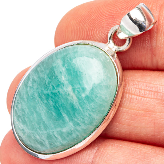 Amazonite Pendant 1 1/2" (.925 Sterling Silver)
