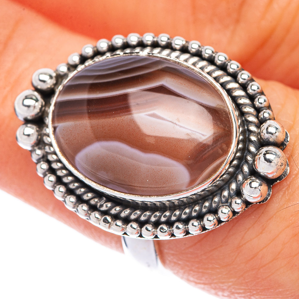 Botswana Agate Ring Size 6.75 (925 Sterling Silver) R144694