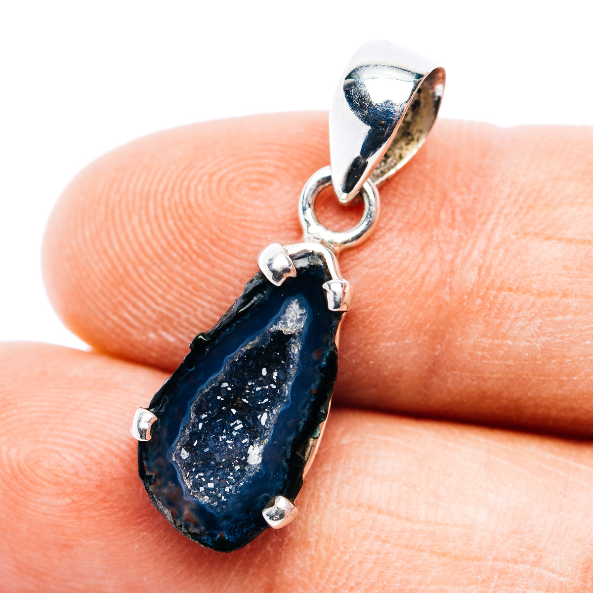 Premium Tabasco Geode Pendant 1 1/8" (.925 Sterling Silver)