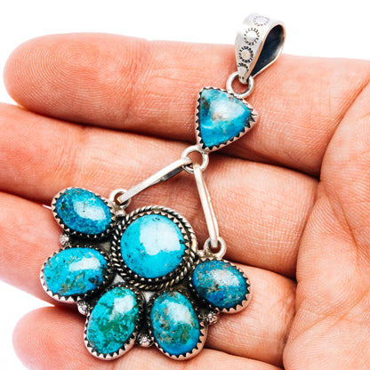 Rare Ithaca Peak Turquoise Pendant 2 5/8" (.925 Sterling Silver)