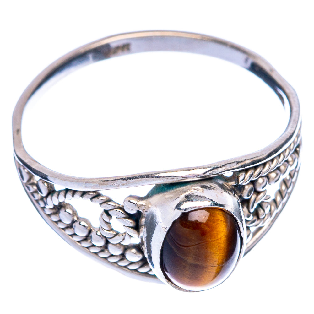Tiger Eye Dainty Ring Size 8 (925 Sterling Silver) R145503