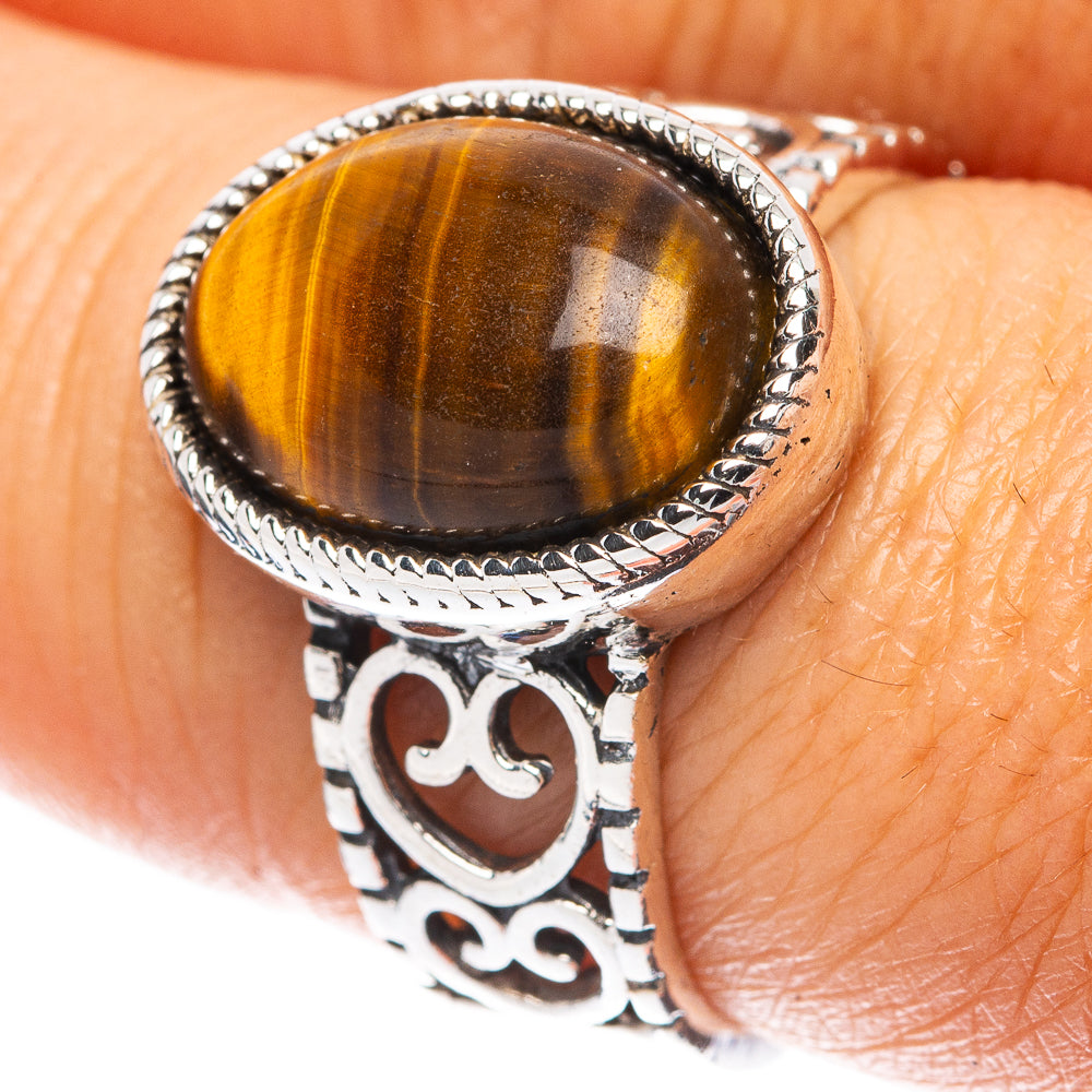Tiger Eye 925 Sterling Silver Ring Size 7.75 (925 Sterling Silver) R5412