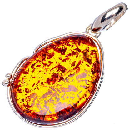 Ana Silver Co Baltic Amber Pendant 2" (925 Sterlnig Silver)