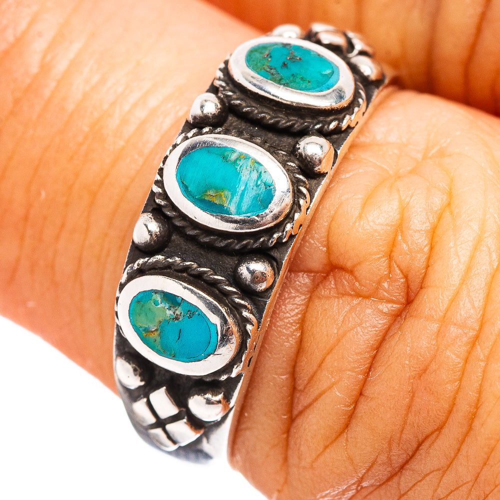 Native Style Mohave Turquoise Ring Size 6.5 (.925 Sterling Silver)
