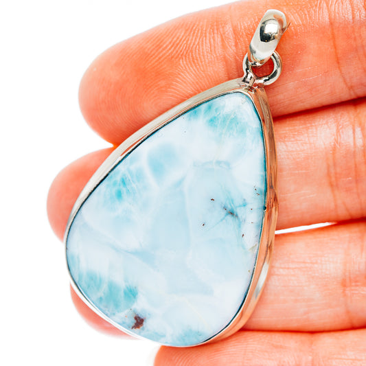 Larimar Pendant 2" (German Silver)