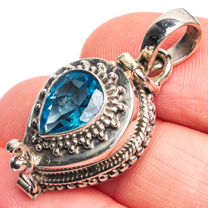 Poison Blue Topaz Pendant 1 3/8" (925 Sterling Silver) P39327