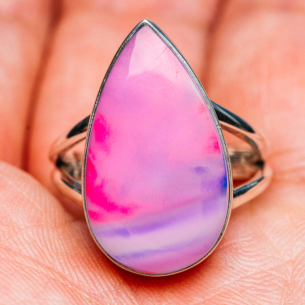Premium Pink Aurora Opal Ring Size 7 (.925 Sterling Silver)