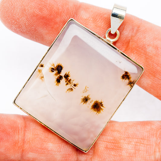Premium Scenic Agate Pendant 1 7/8" (.925 Sterling Silver)