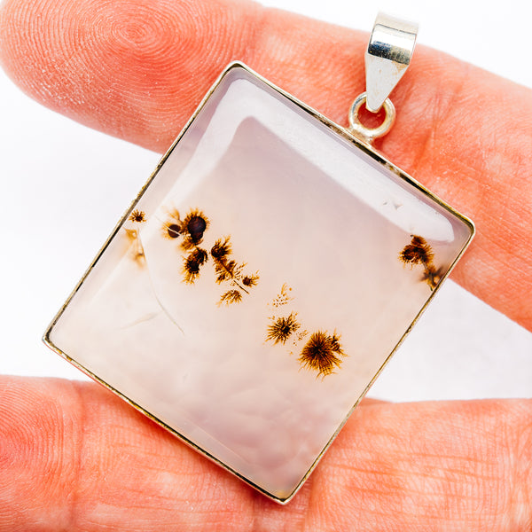Premium Scenic Agate Pendant 1 7/8" (.925 Sterling Silver)