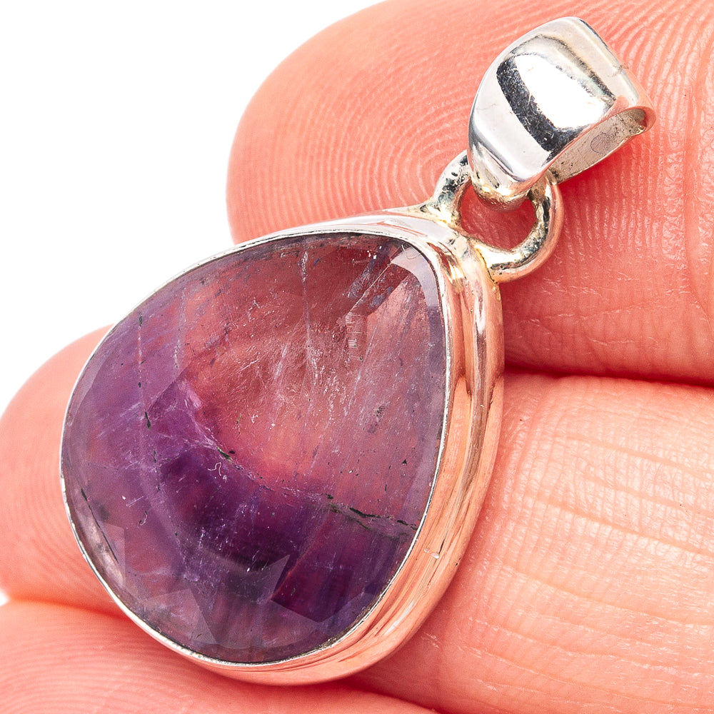 Bi-Color Amethyst Pendant 1 1/8" (.925 Sterling Silver)