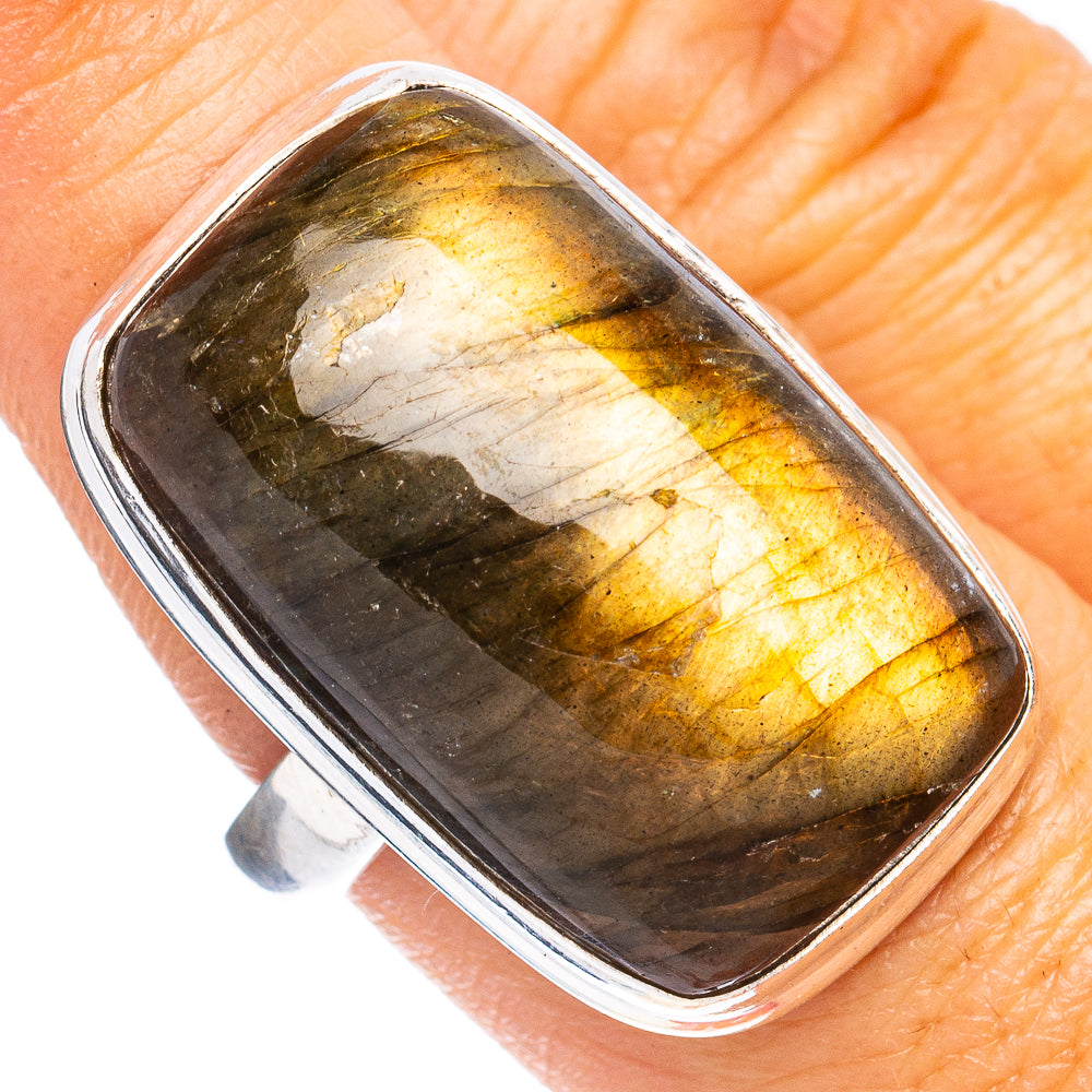 Labradorite Ring Size 8 (925 Sterling Silver) R8545