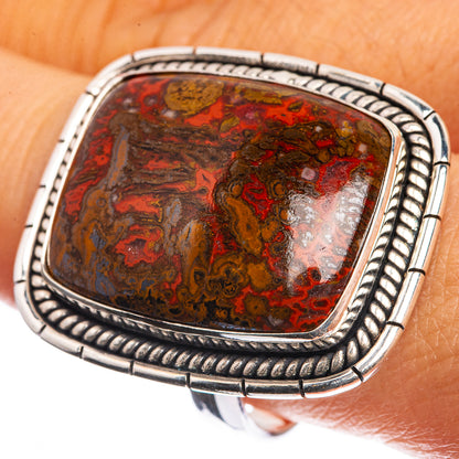 Huge Moroccan Agate 925 Sterling Silver Ring Size 10