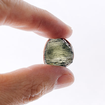 Czech Moldavite Ring Size 6 Adjustable (925 Sterling Silver) R6036