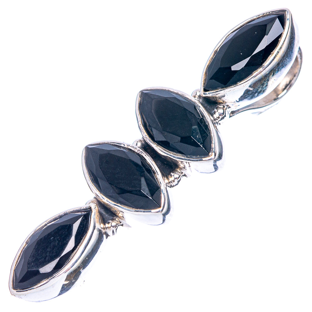 Black Onyx Dainty Pendant 1 3/8" (925 Sterling Silver) P43574