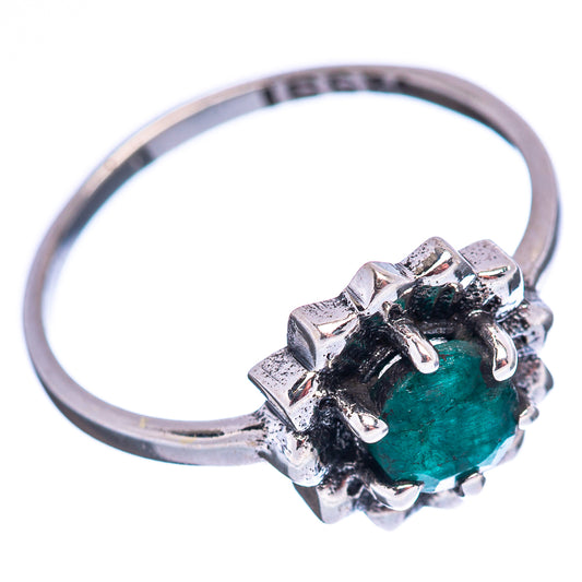 925 sterling silver ring with green oval sillimanite stone and starburst prong design