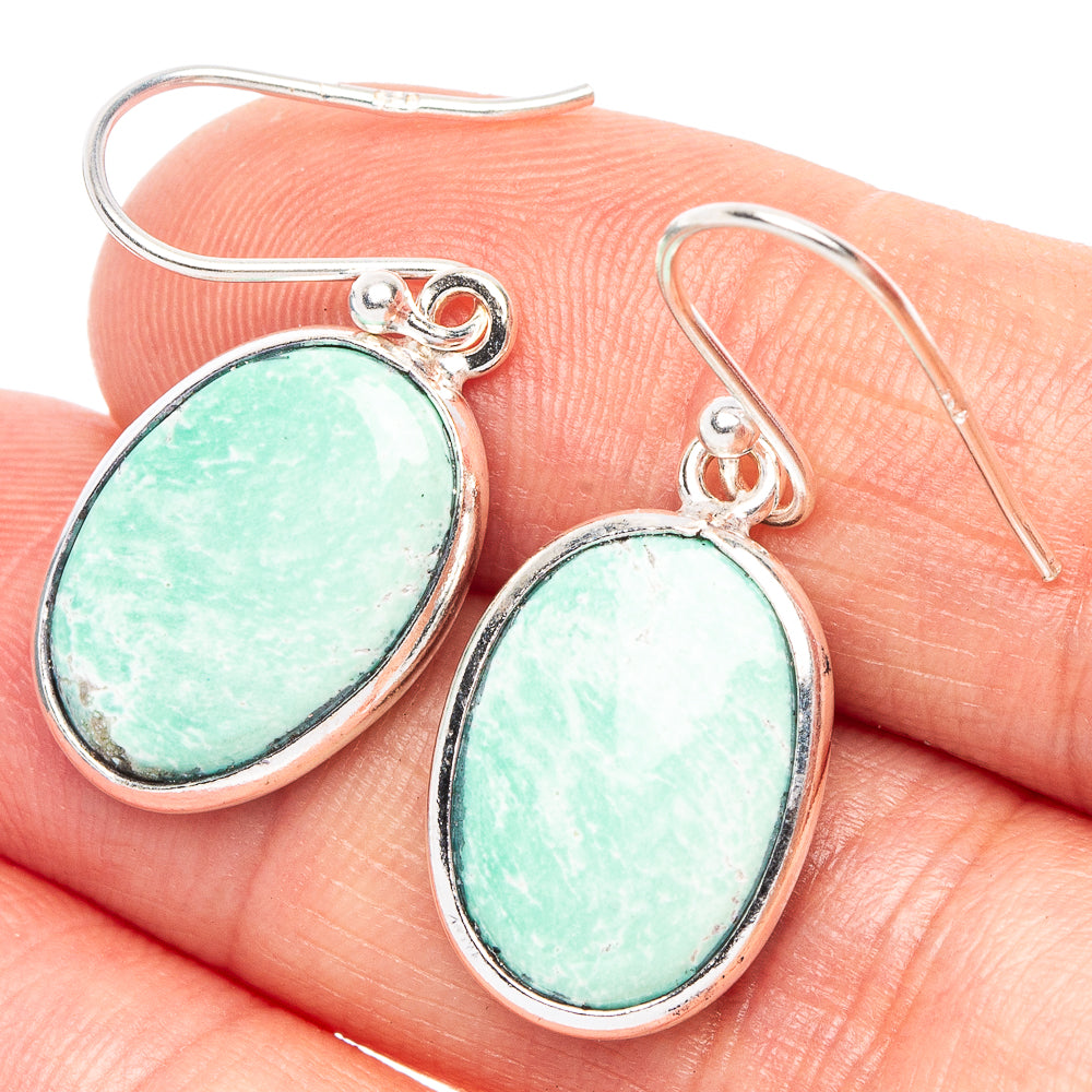 Variscite Earrings 1 1/4" (925 Sterling Silver) E2276