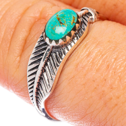 Rare Arizona Turquoise Feather Ring Size 8.75 (925 Sterling Silver) R1441