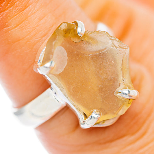 Libyan Desert Glass Ring Size 6.75 (.925 Sterling Silver)