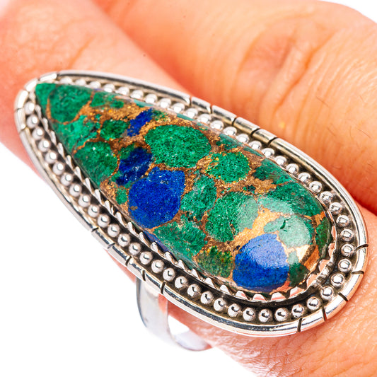 Copper Chrysocolla Large Ring Size 10 (925 Sterling Silver) R1752