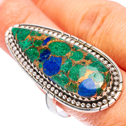 Copper Chrysocolla Large Ring Size 10 (925 Sterling Silver) R1752