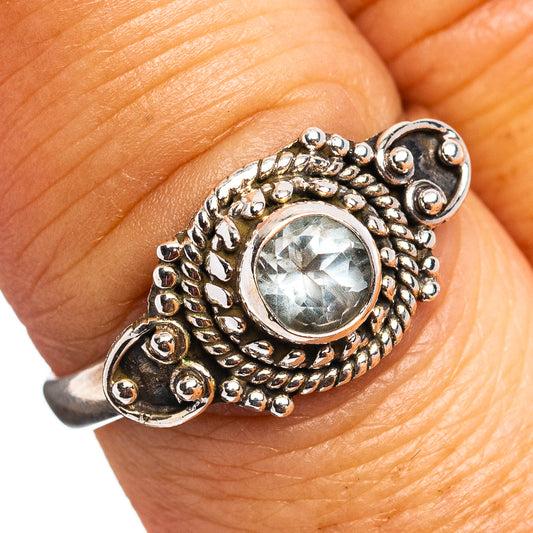 Blue Topaz Ring Size 7.5 (.925 Sterling Silver)