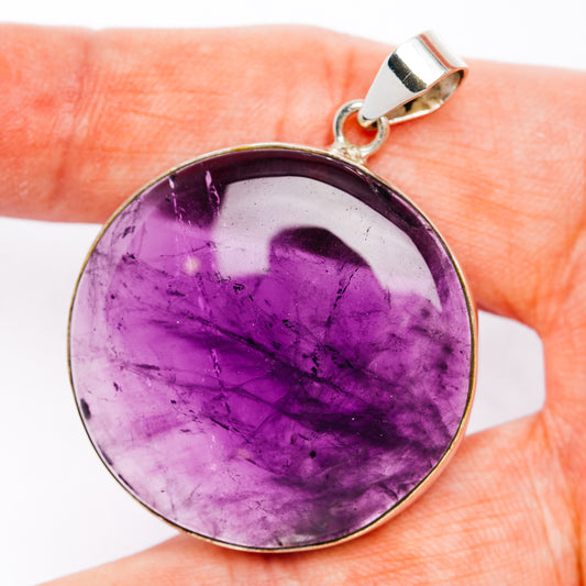 Premium African Amethyst Pendant 1 3/4" (.925 Sterling Silver)