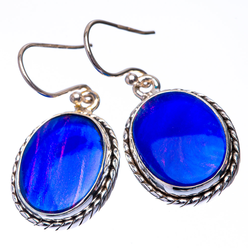 Aura Opal 925 Sterling Silver Earrings 1 3/8" (925 Sterling Silver) EARR432227