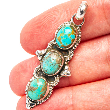 Mohave Turquoise Pendant 1 7/8" (.925 Sterling Silver)