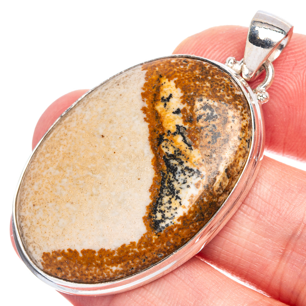 Picture Jasper Pendant 1 7/8" (925 Sterling Silver) P40265