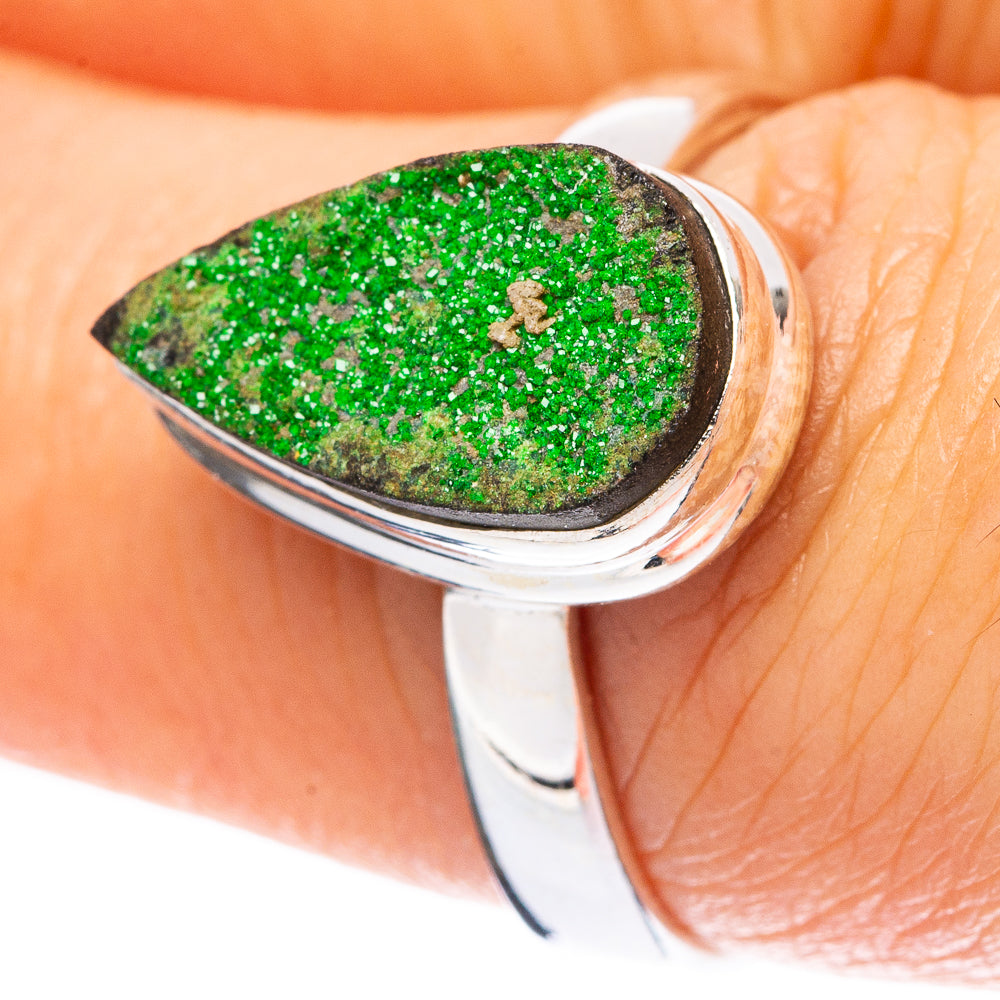 Rare Uvarovite Garnet Ring Size 7.25 (925 Sterling Silver) R4214