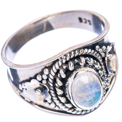 Rainbow Moonstone 925 Sterling Silver Ring Size 8 (925 Sterling Silver) R5420
