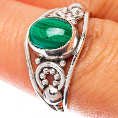 Malachite Dainty Ring Size 7.25 (925 Sterling Silver) R145008