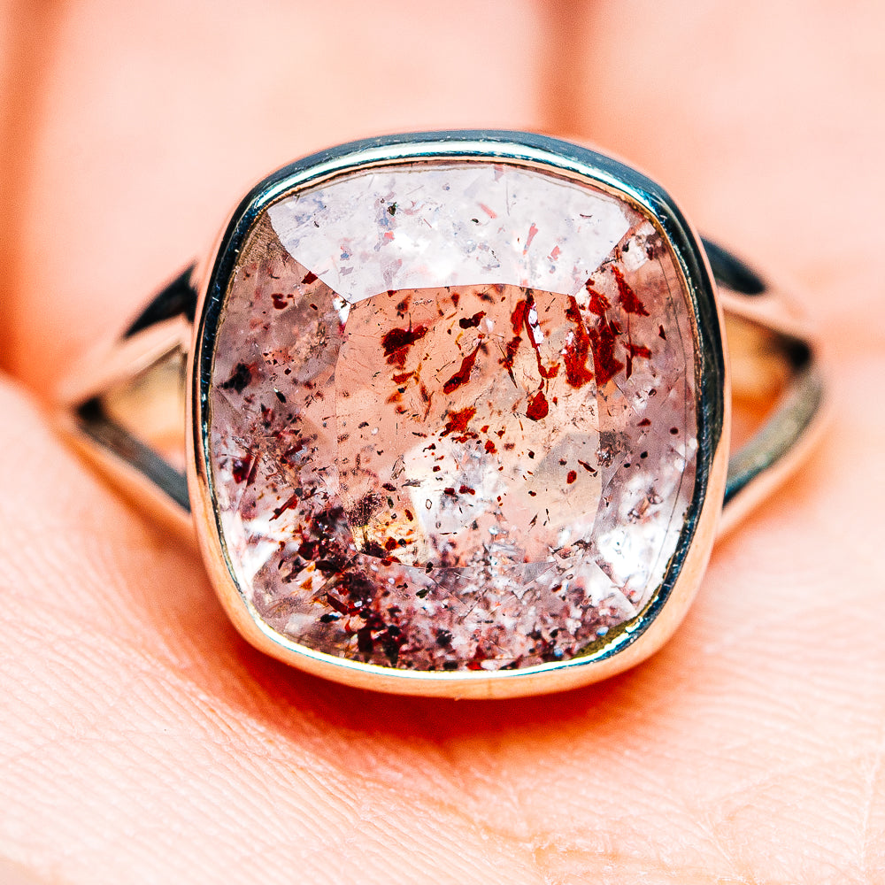 Premium Faceted Lepidocrocite Ring Size 8.75 (.925 Sterling Silver)