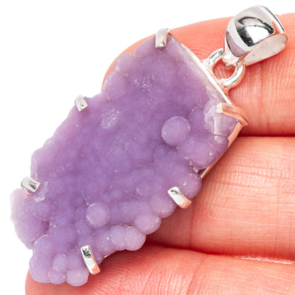 Rare Grape Chalcedony Pendant 1 3/4" (925 Sterling Silver) P41522