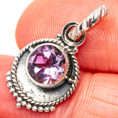 Amethyst Dainty Pendant 7/8" (.925 Sterling Silver)